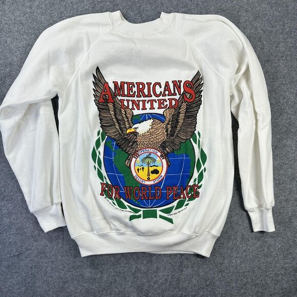 Vintage Operation Desert Storm Americans United Hanes Sweatshirt Mens Medium 90s - Picture 10 of 12
